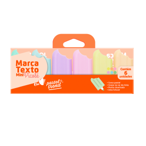 MARCA TEXTO MINI PICOLE PASTEL TREND ESTOJO C/6 CORES