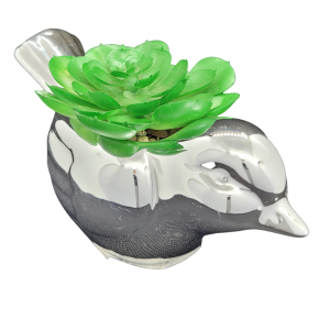 VASO DE CERAMICA PASSARO COM PLANTA