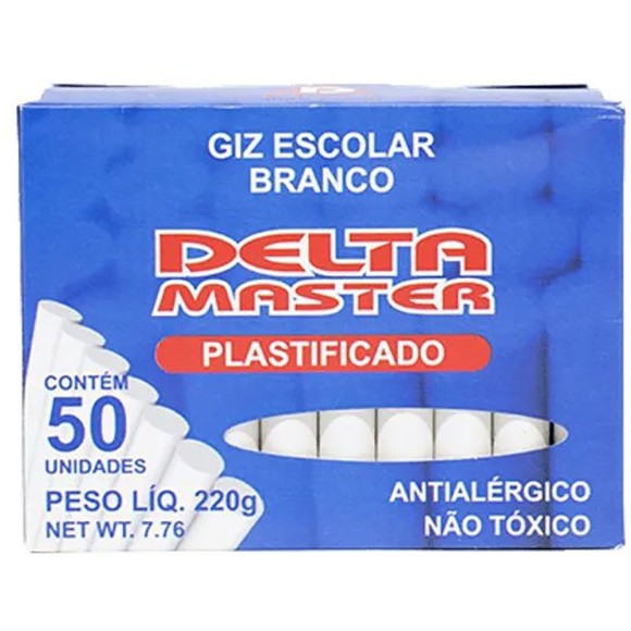 GIZ ESCOLAR BRANCO PLASTIFICADO C/50 UN