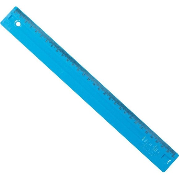 REGUA 30CM AZUL DE POLIESTIRENO