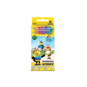 GIZ DE CERA 12 CORES CURTO TRIANGULAR